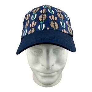 Etereo Women's Blue Floral Print Adjustable Baseball Cap US OS